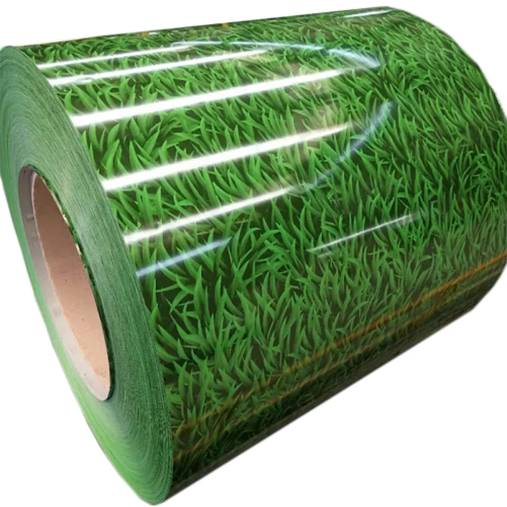 Anticorrosive Laminating PVDF Green Grass Pattern Pre Painted PPGL Steel Coils Sheet